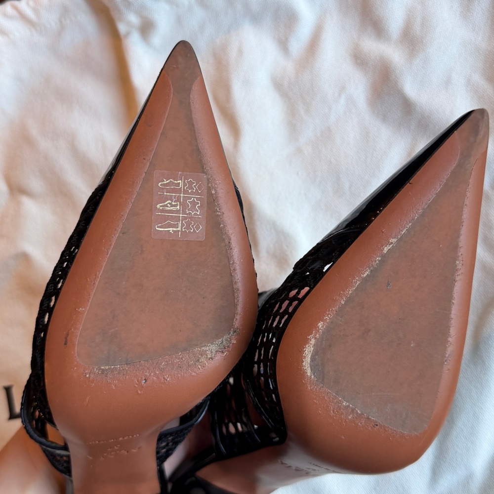 🖤Alaia🖤Le Coeur 90MM Patent Leather & Mesh Mules - Picture 6 of 11